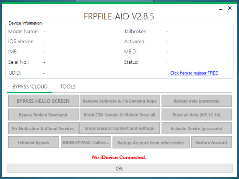 iFrpfile All In One iCloud Tool