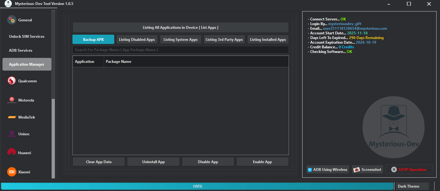 Mysterious-dev tool v1. 1. 3 all-in-one solution for smartphone unlocking & flashing 2 Mysterious-dev tool interface showing multi-brand smartphone unlocking flashing and repair features