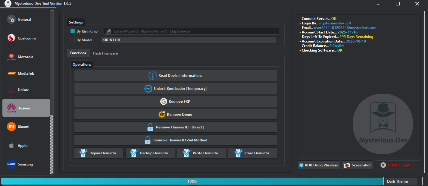 Mysterious-dev tool v1. 1. 3 all-in-one solution for smartphone unlocking & flashing 7 Mysterious-dev mobile repair tool interface for unlocking flashing and fixing smartphones