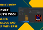 Ghost auth tool interface showing features like mi cloud clean erase frp unlock bootloader flash firmware and fastboot options for xiaomi devices