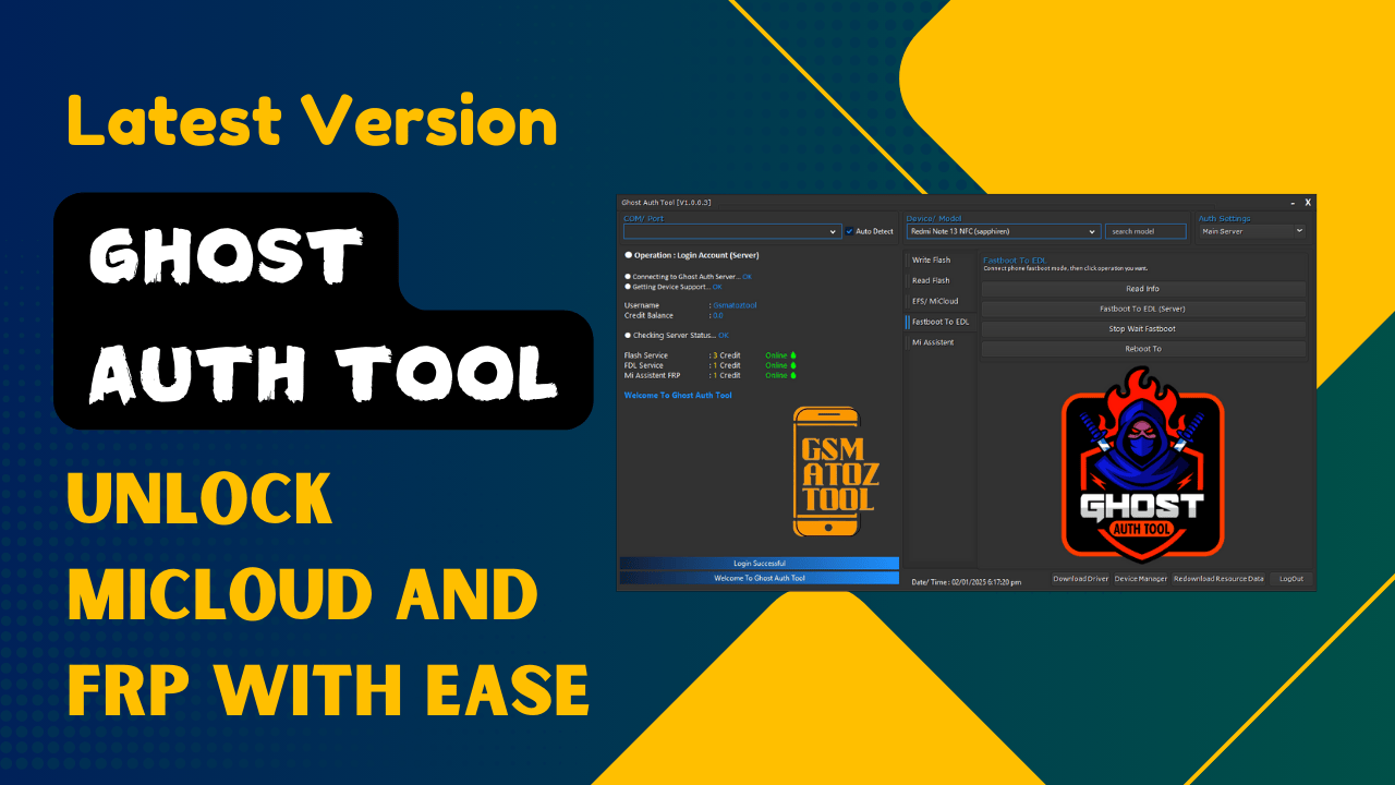Ghost auth tool unlock micloud and frp with ease