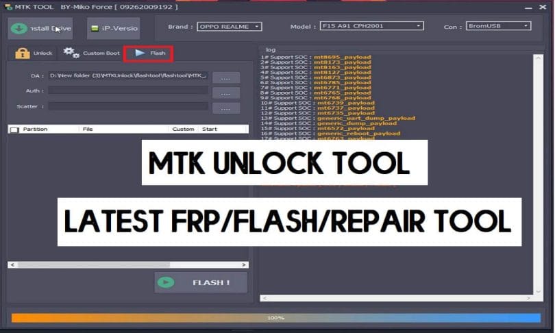 MTK Unlock Tool – All in One MTK FRPFlashPattern Unlock Tool