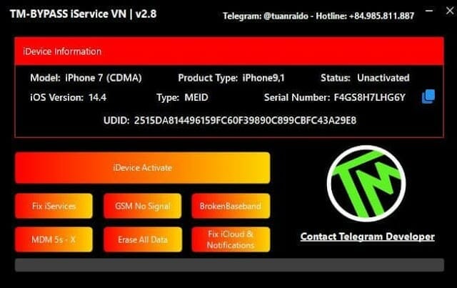 Tm-bypass 2. 8 tool | bypass icloud | open-menu | untethered 1 Tm-bypass 2. 8 tool