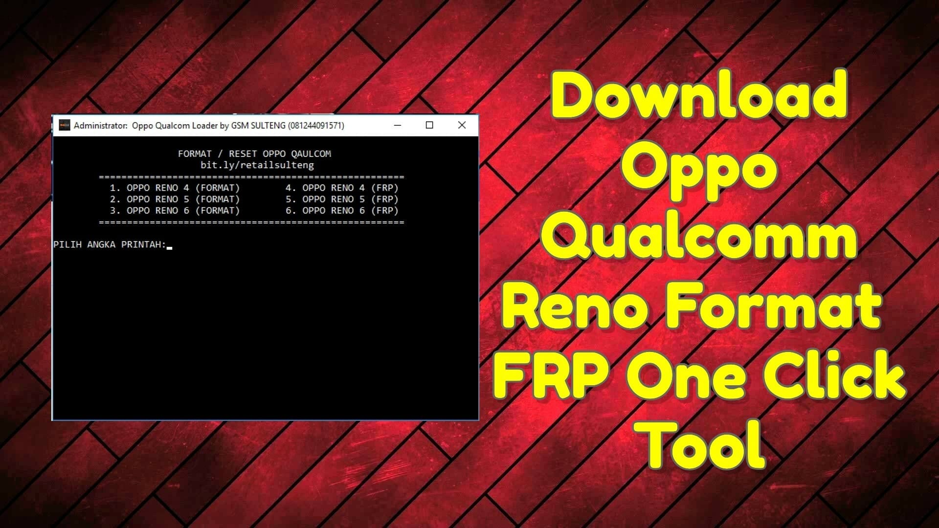 Download oppo qualcomm reno format & frp one click tool