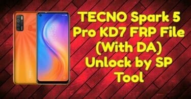 Tecno spark 5 pro kd7 frp file (with da) unlock by sp tool