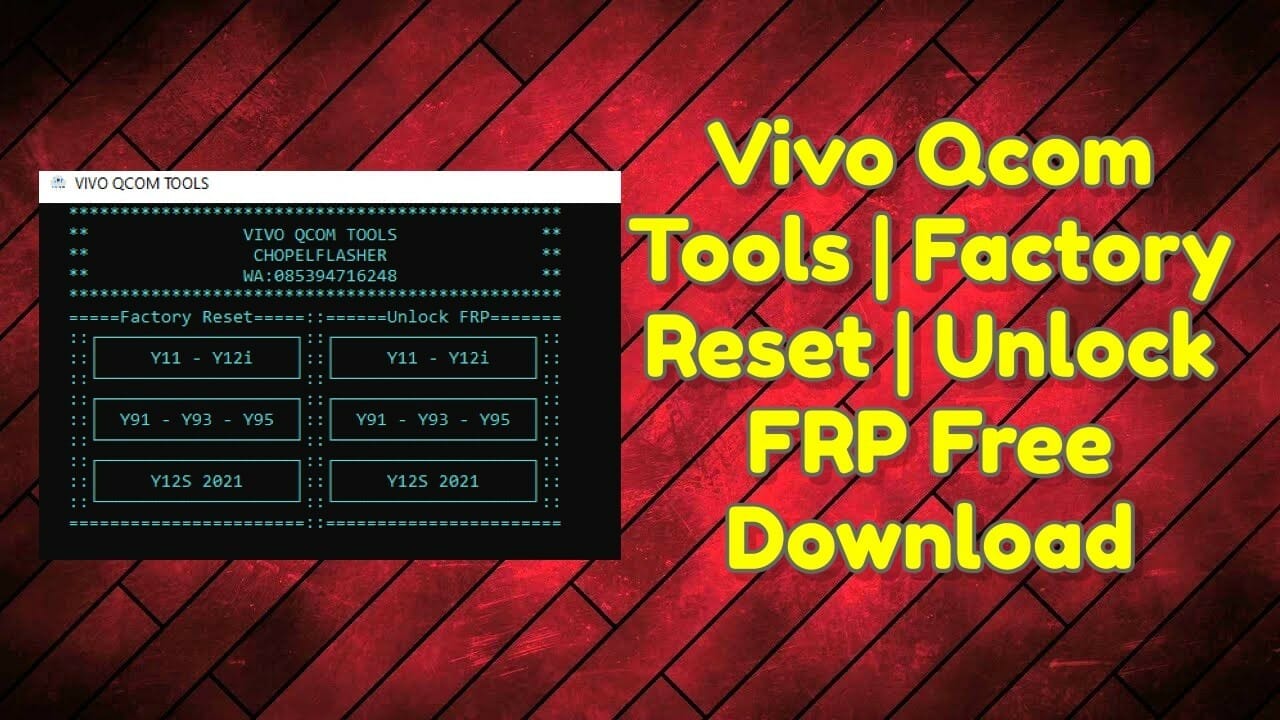 Vivo qcom tools _ factory reset _ unlock frp free download