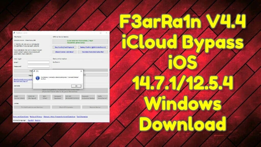 F3arra1n v4. 4 icloud bypass ios 14. 7. 1_12. 5. 4 windows download