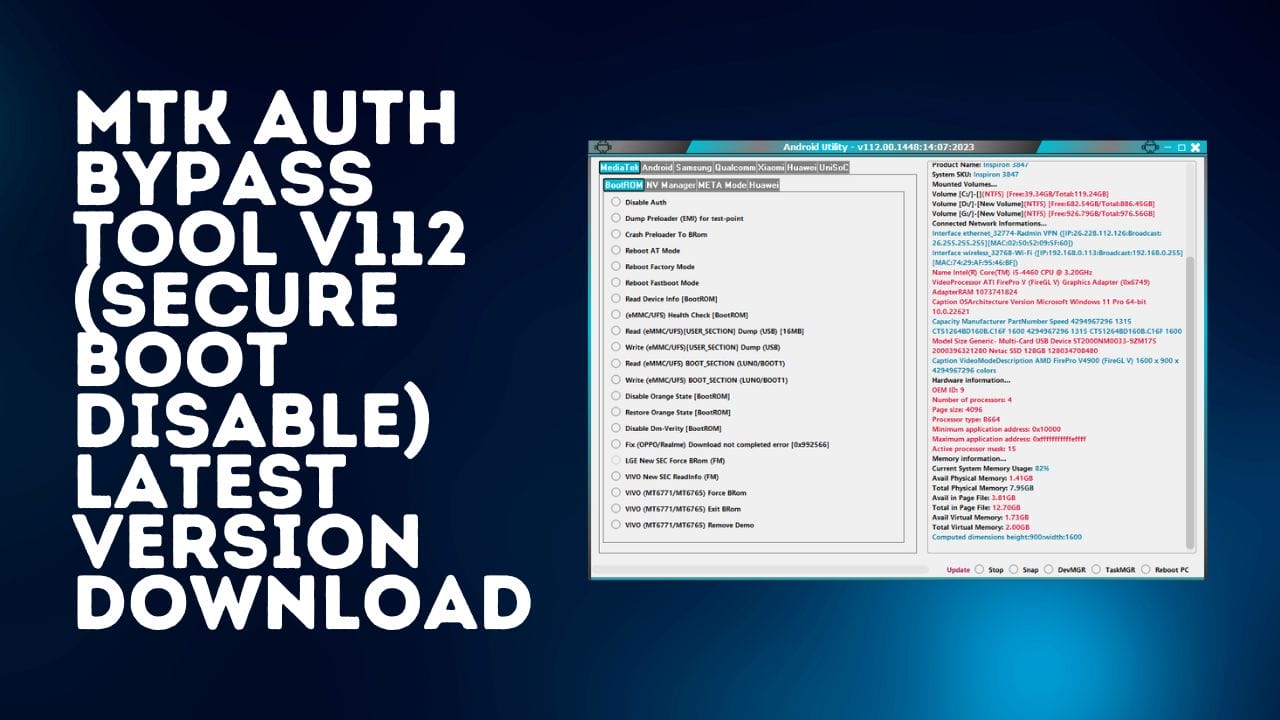 Mtk auth bypass tool v112 (secure boot disable) latest version download