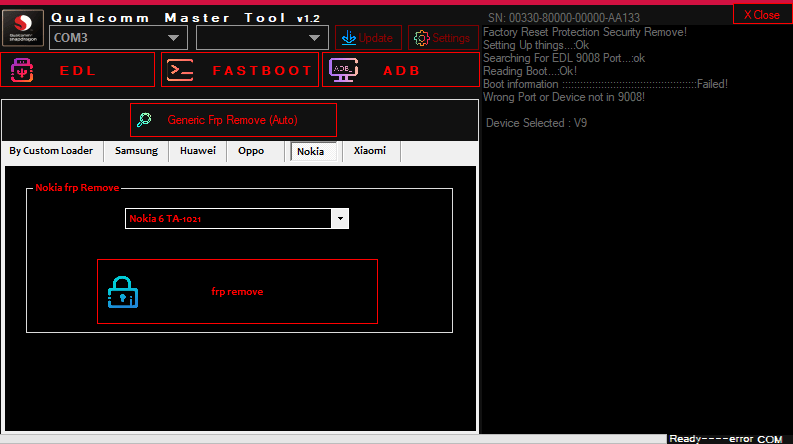 Qualcomm master tool edl frp remove samsung huawei 6 Qualcomm master tool software interface displaying edl mode and frp removal features for android smartphones