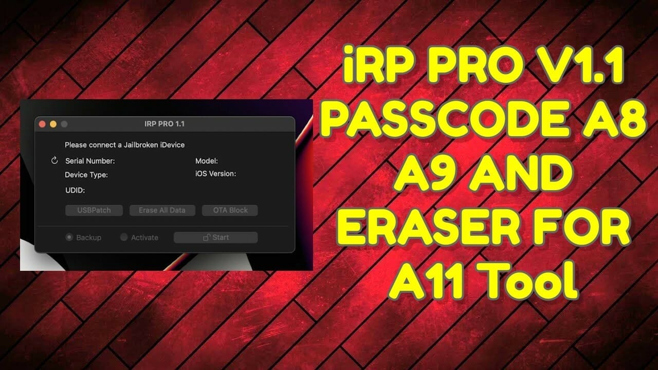 Irp pro v1. 1 passcode a8 a9 and eraser for a11 tool