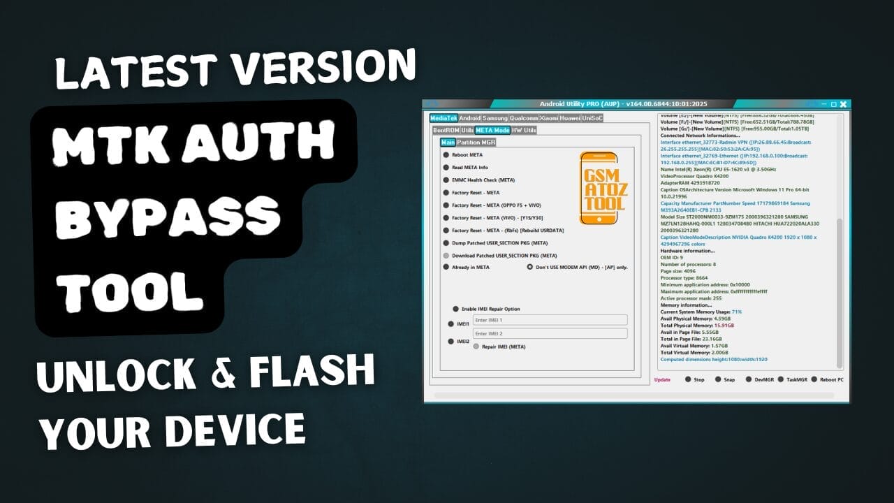 Mtk auth bypass tool v164 latest version unlock your device 