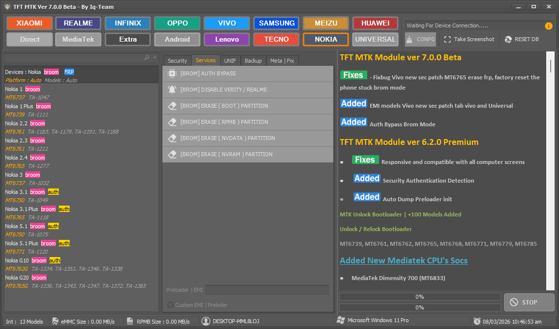 Tft mtk module tool v7. 0. 0 download (latest version) 3 Tft mtk module tool interface for mediatek device servicing and unlocking