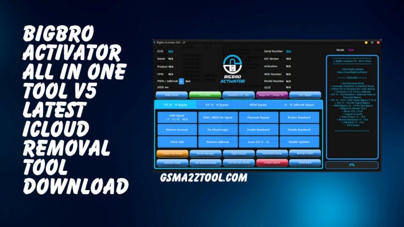 BigBro Activator AiO Tool V5 Latest ICloud Removal Tool Download