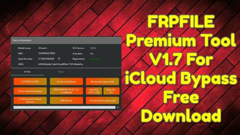 FRPFILE Premium Tool V1.7 For iCloud Bypass Free Download