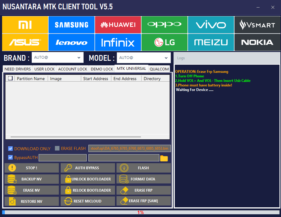 Nusantara mtk client tool v5. 5 latest version free download