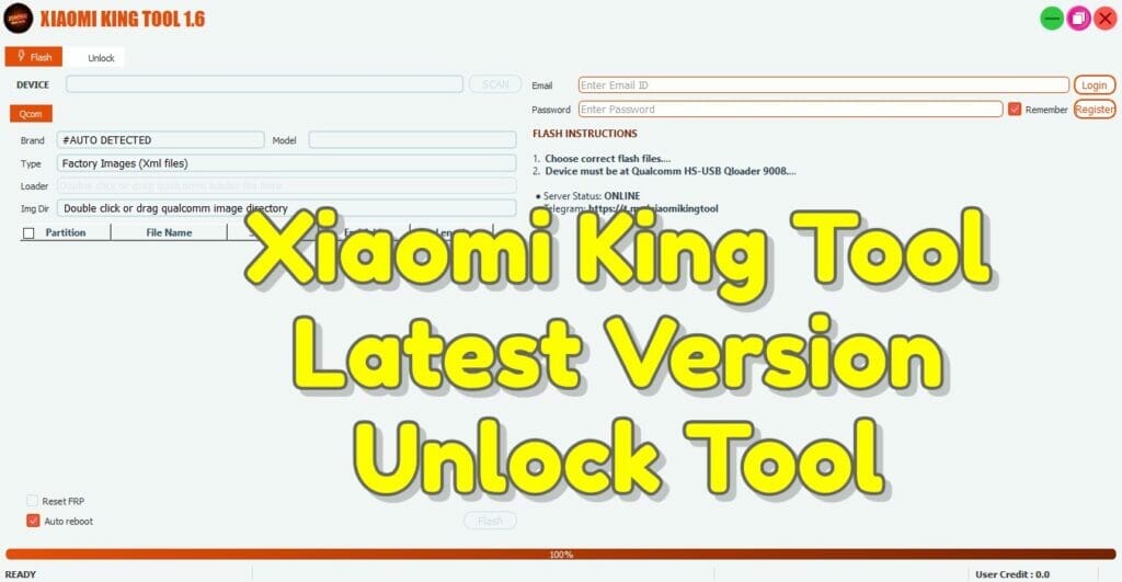 Xiaomi king tool v1. 6 latest version unlock tool