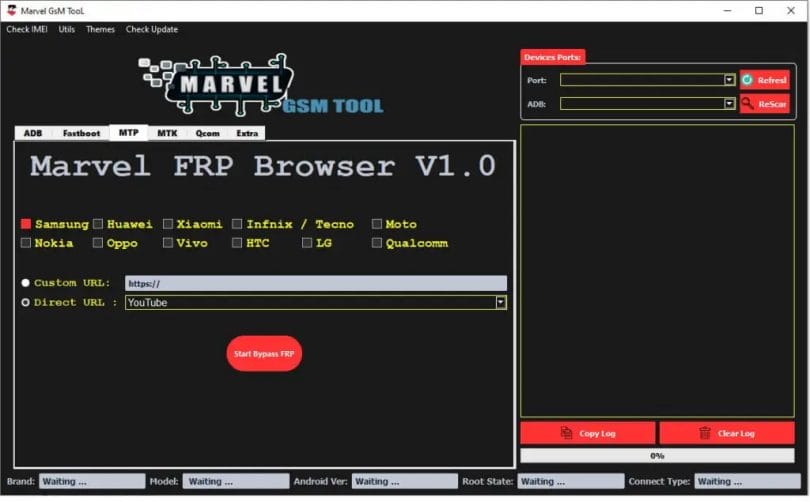 Marvel GSM Tool V5.0 MTK Qualcomm MTP FRP Erase Tool