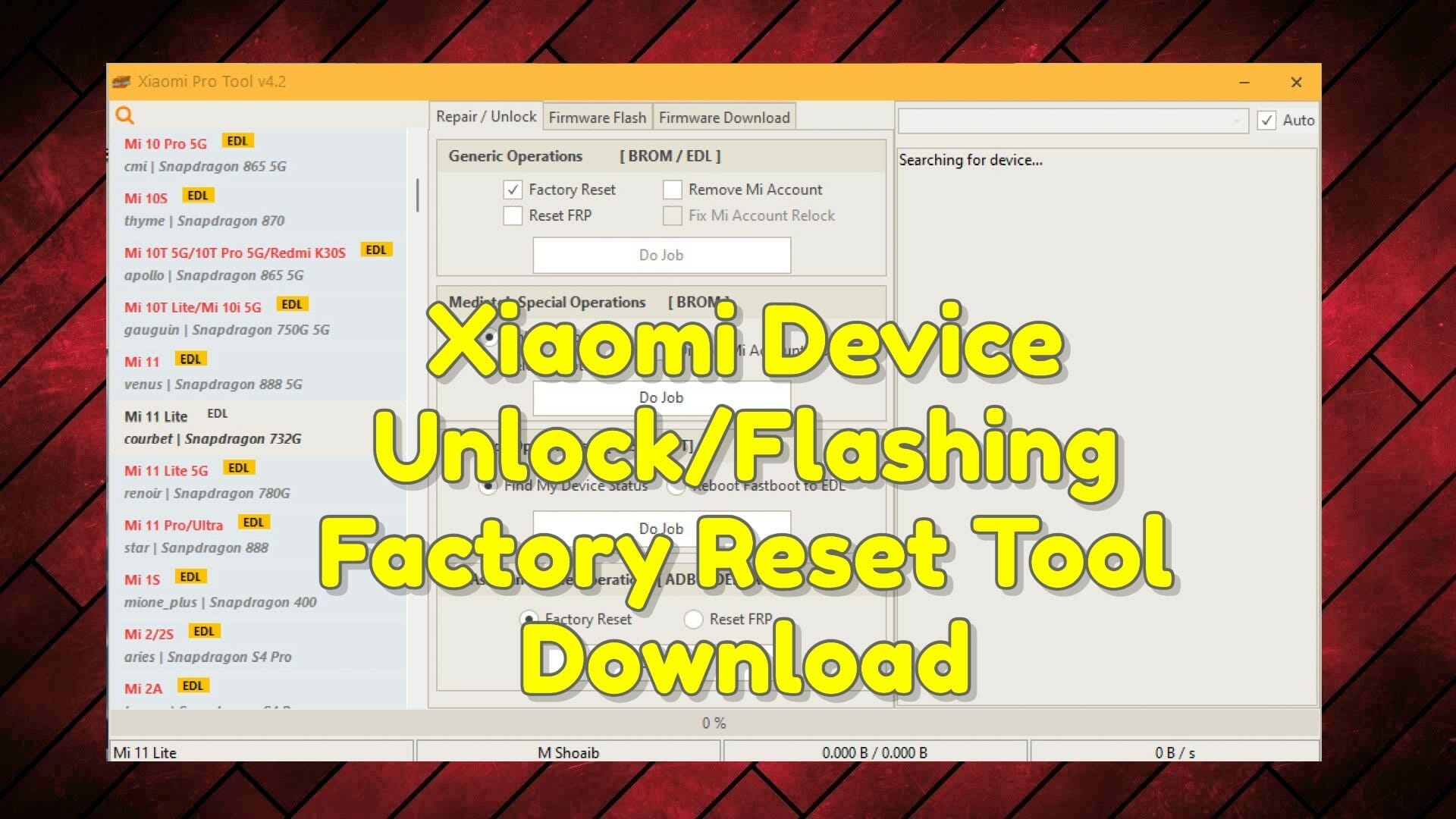 Xiaomi device unlock_flashing_factory reset tool download