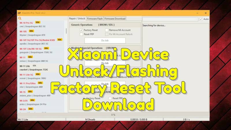 Xiaomi device unlock_flashing_factory reset tool download