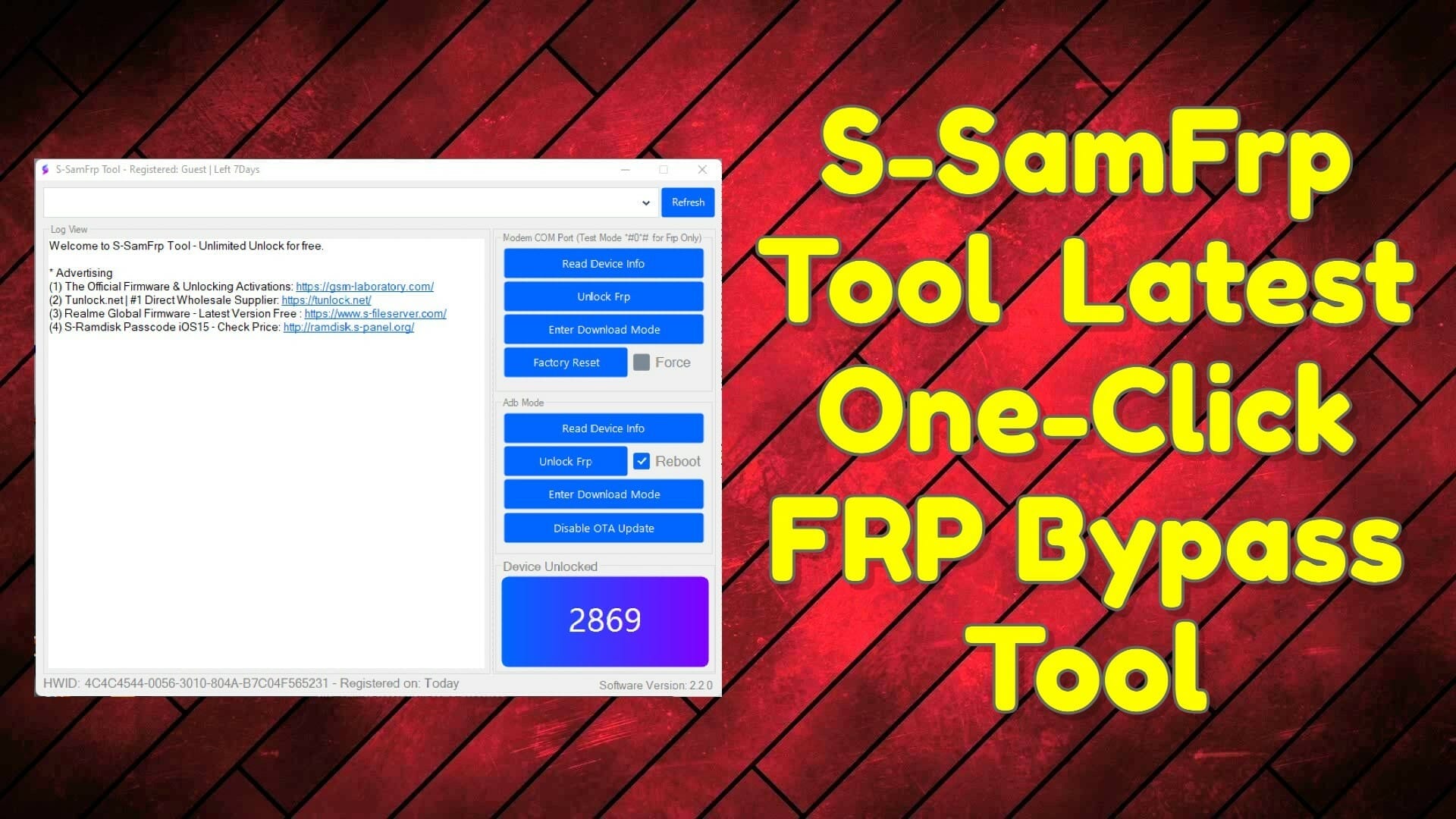 Samsung s samfrp tool 2. 2 one click frp bypass tool 1 S-samfrp tool v2. 2. 0 latest one-click frp bypass tool