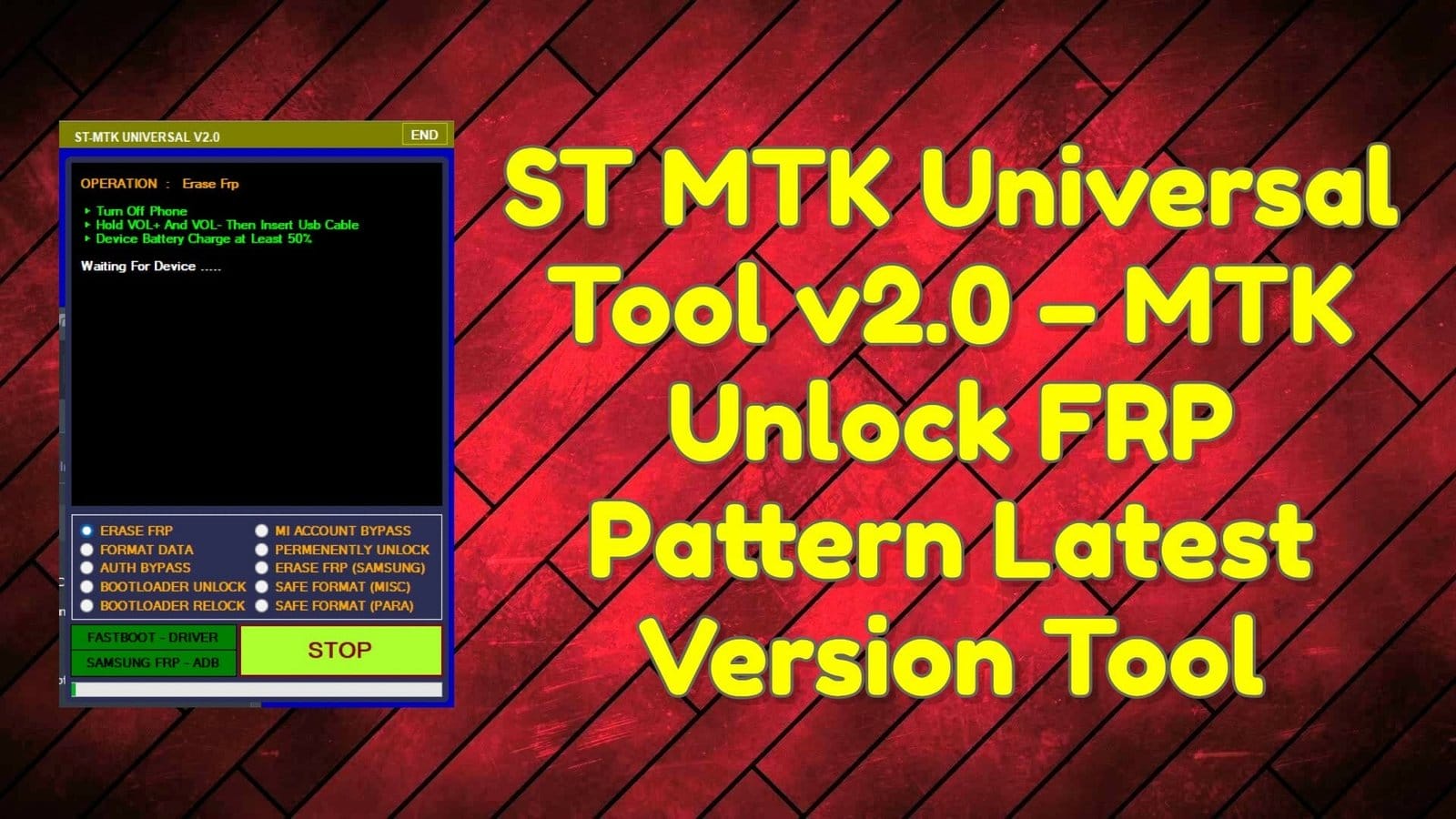 St mtk universal tool v2. 0 – mtk frp pattern unlock tool 1 St mtk universal tool v2. 0 – mtk unlock frp pattern latest version tool