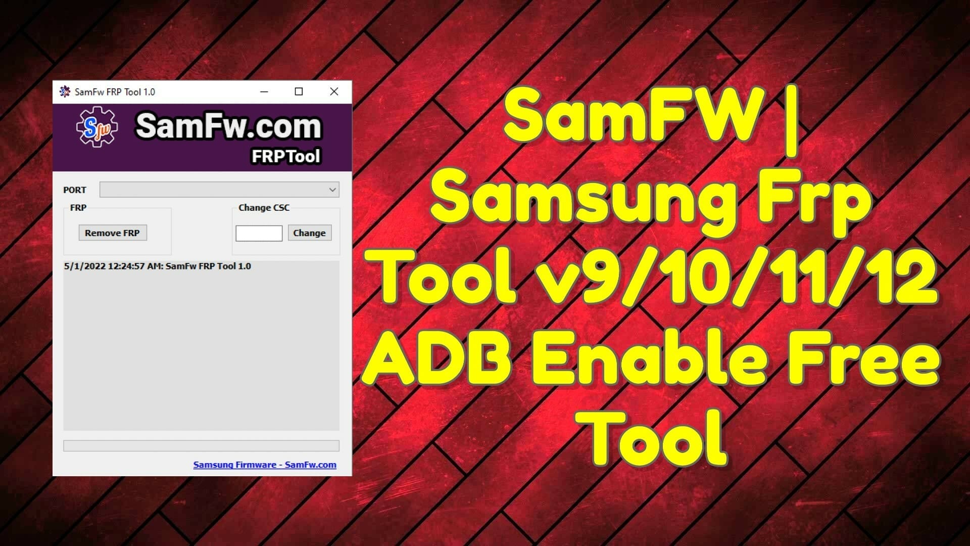 Samfw | samsung android frp v9/10/11/12 adb enable free tool