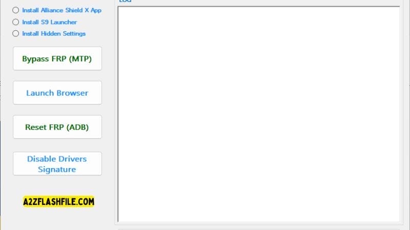 Samsungfrptool v1. 6 easy frp bypass solution for samsung devices 2 Samsungfrptool showing frp bypass adb reset mtp bypass and direct frp unlock for android 9/10/11/12
