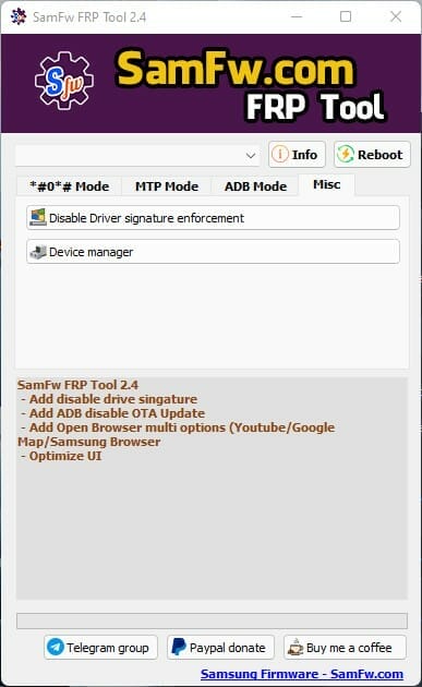 Download samfw frp tool 2. 4 - remove samsung frp one click (3)