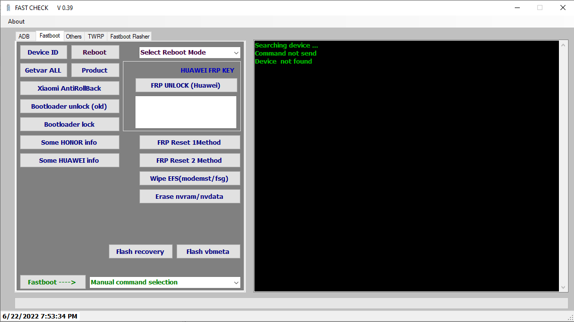 Fast check v0. 39 adb fastboot frp reset samsung xiaomi tool