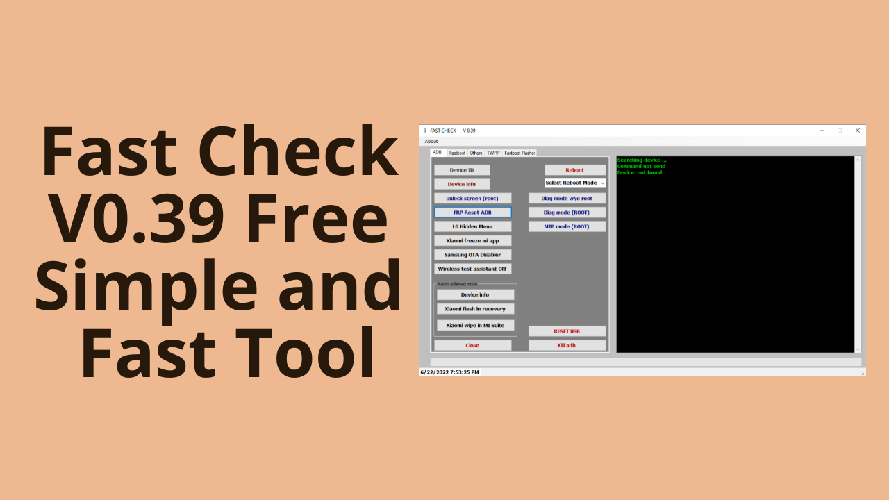 Fast check v0. 39 adb fastboot frp reset samsung xiaomi tool