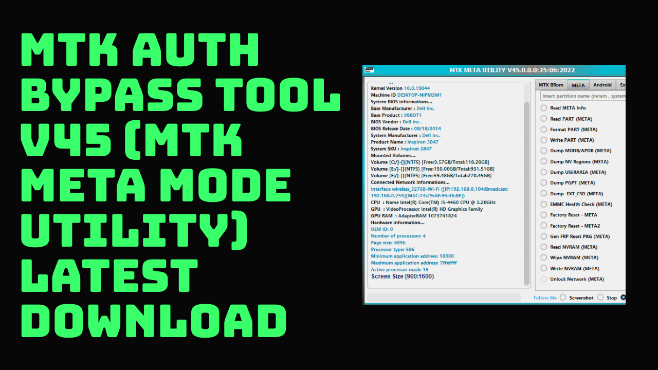 Mtk auth bypass tool v45 (mtk meta mode utility) latest download