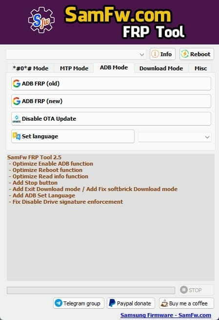 Download samfw frp tool 2. 5 - remove samsung frp one click