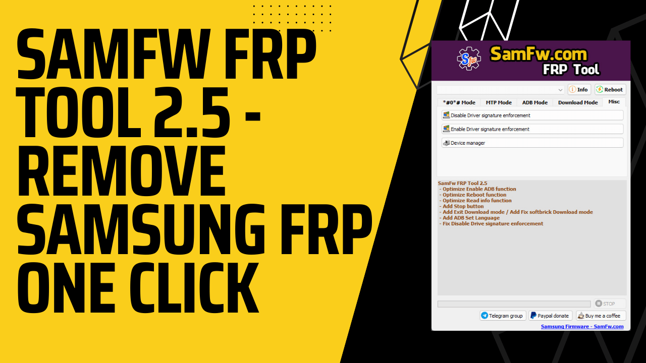 Download samfw frp tool 2. 5 - remove samsung frp one click 1 Download samfw frp tool 2. 5 - remove samsung frp one click