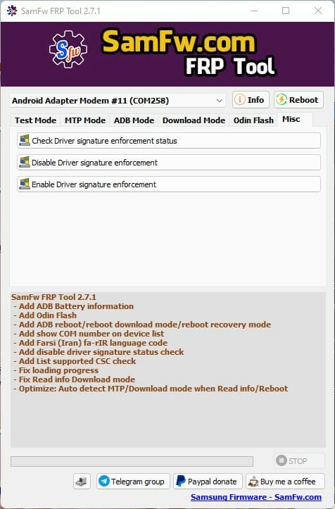 Samfw frp tool 2. 7. 1 remove samsung frp one click 6