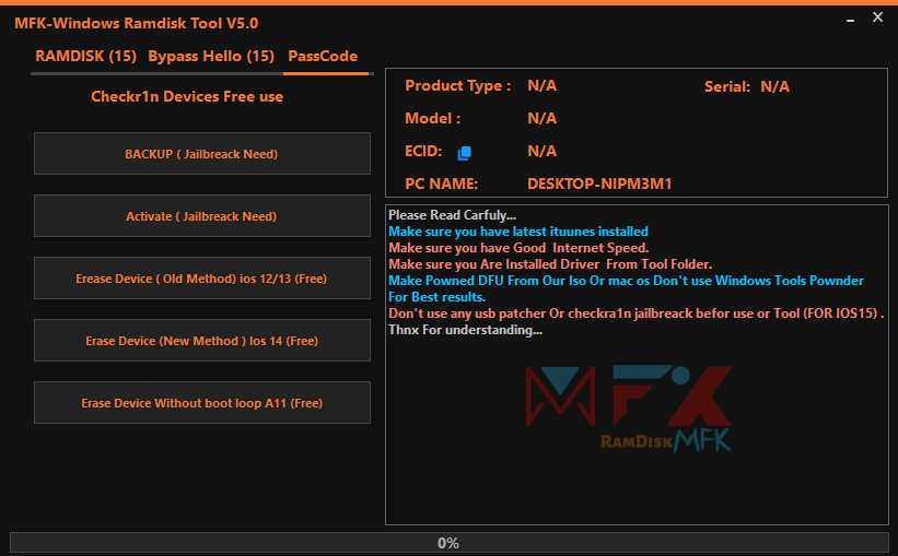 Mfk tool windows ramdisk v5. 0 tool latest free download