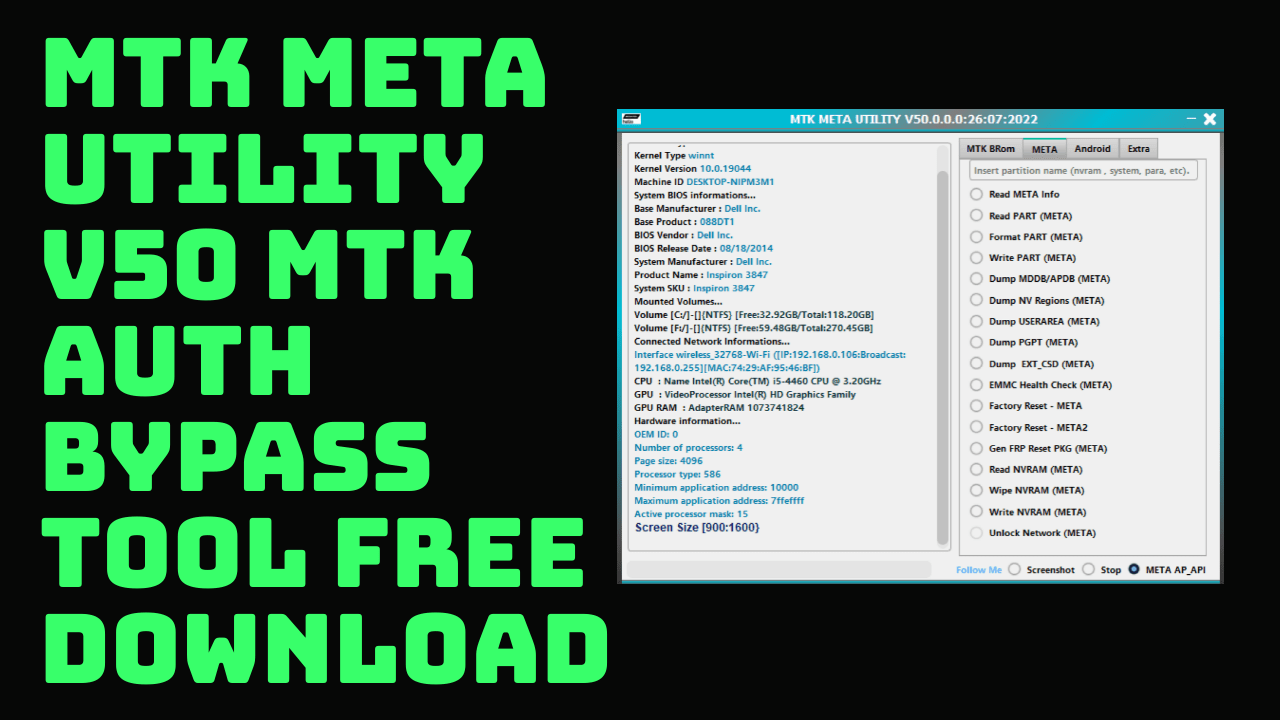 Mtk auth bypass tool v50 (mtk meta modeutility) latest version free download