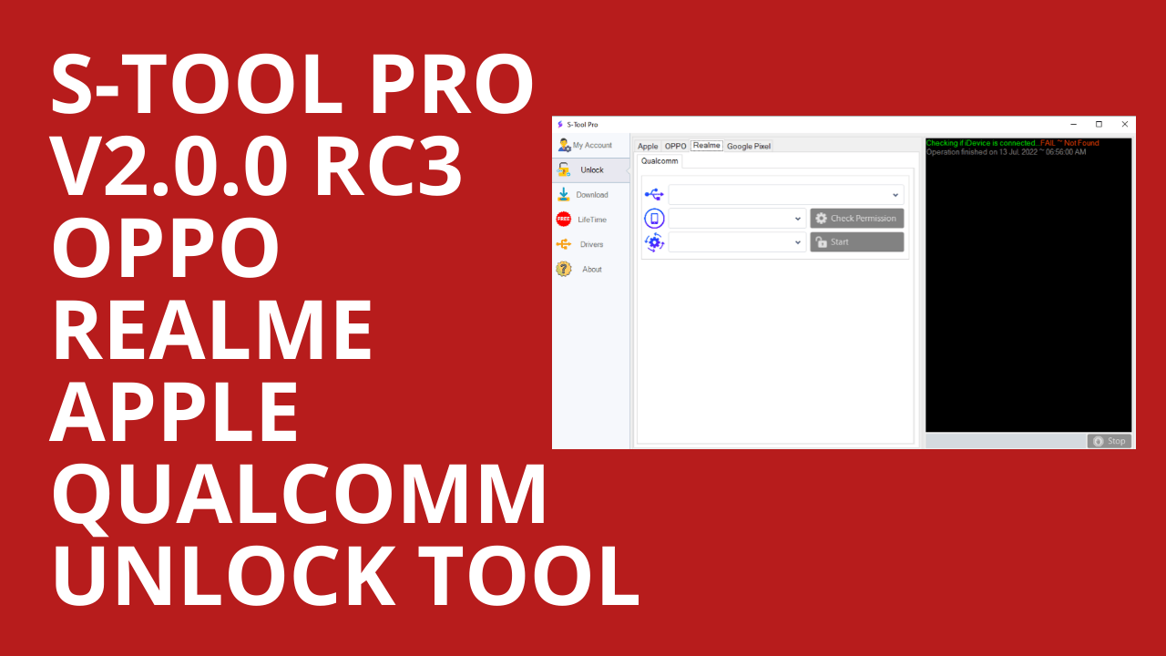 S-tool pro v2. 0. 0 rc3 oppo realme apple qualcomm unlock tool