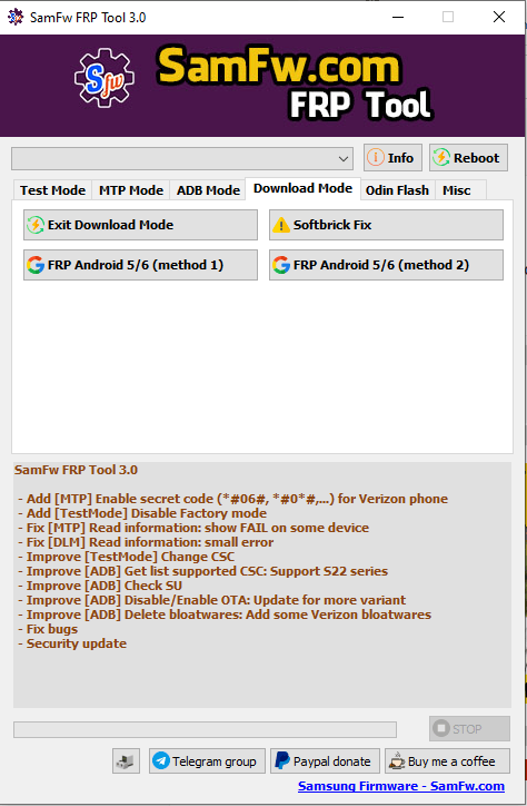 SamFw FRP Tool 3.0 - Remove Samsung FRP