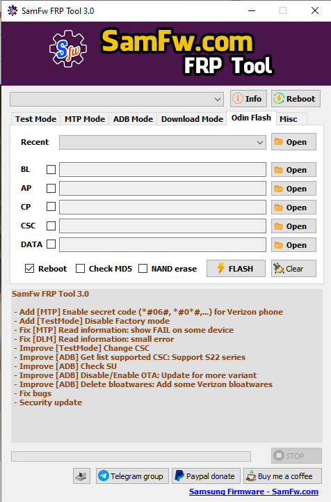 Samfw frp tool 3. 0 - remove samsung frp