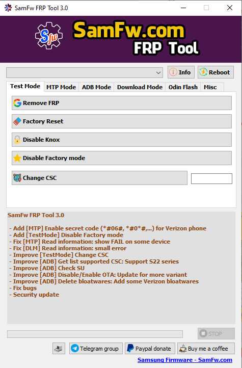 Samfw frp tool 3. 0 - remove samsung frp