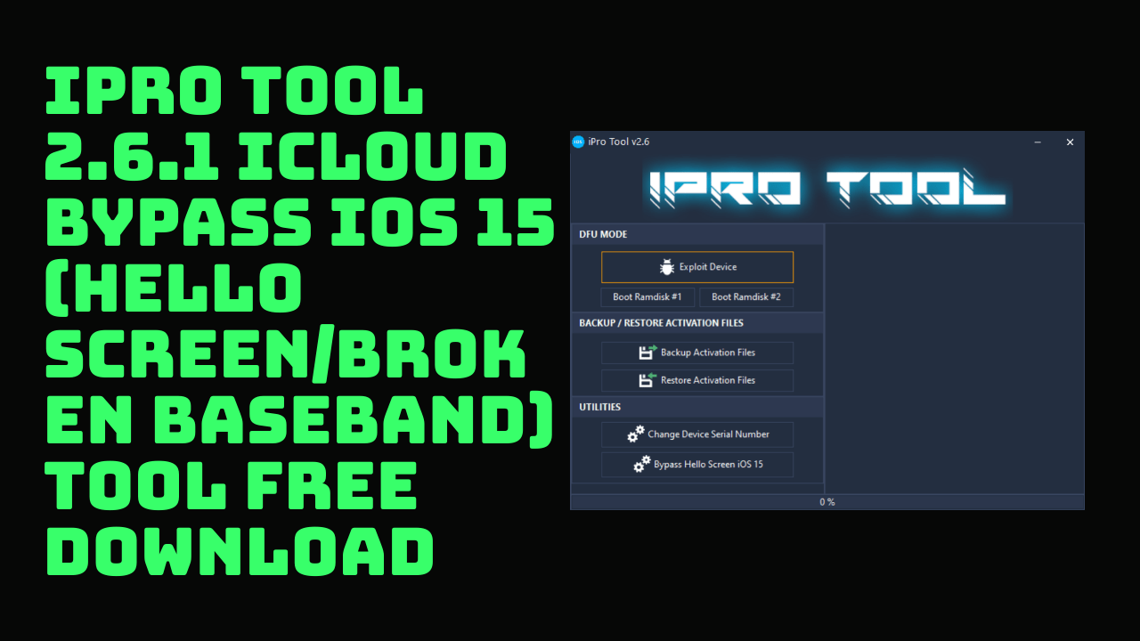 Ipro tool 2. 6. 1 icloud bypass tool free download