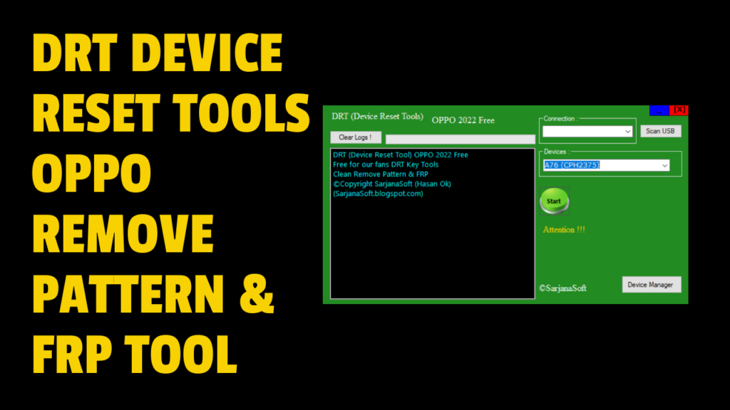 Drt device reset tools oppo remove pattern & frp tool