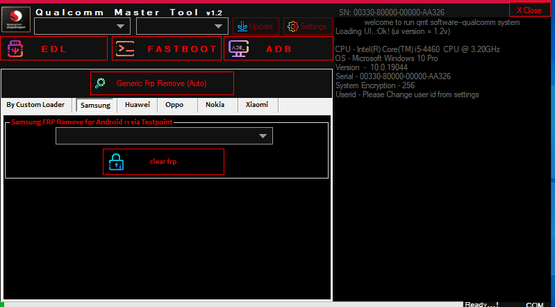 Qualcomm master tool v1. 2 frp remove qualcomm tool