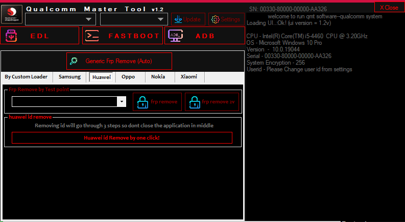 Qualcomm master tool v1. 2 frp pattern unlock tool free download