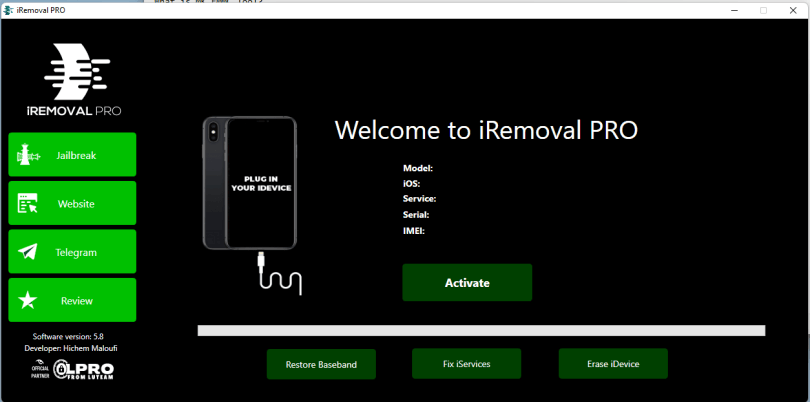 iRemoval Pro Tool v5.8 iCloud Bypass Unlock Free Download