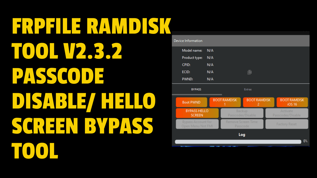 Ramdisk tool bypass passcode/ disable/ hello screen/ baseband broken no jailbreak Ramdisk tool bypass passcode/ disable/ hello screen/ baseband broken no jailbreak