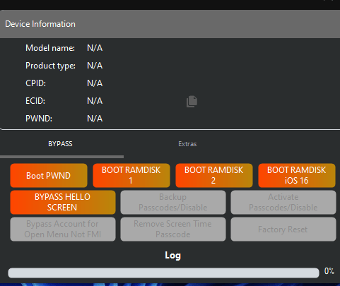Ramdisk tool bypass passcode/ disable/ hello screen/ baseband broken no jailbreak Ramdisk tool bypass passcode/ disable/ hello screen/ baseband broken no jailbreak
