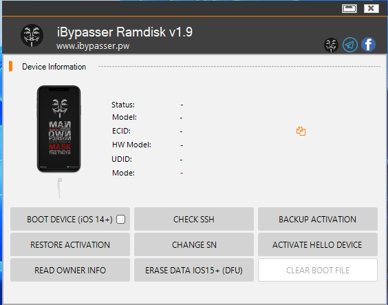 Download iBypasser AIO Ramdisk Tool - V1.9