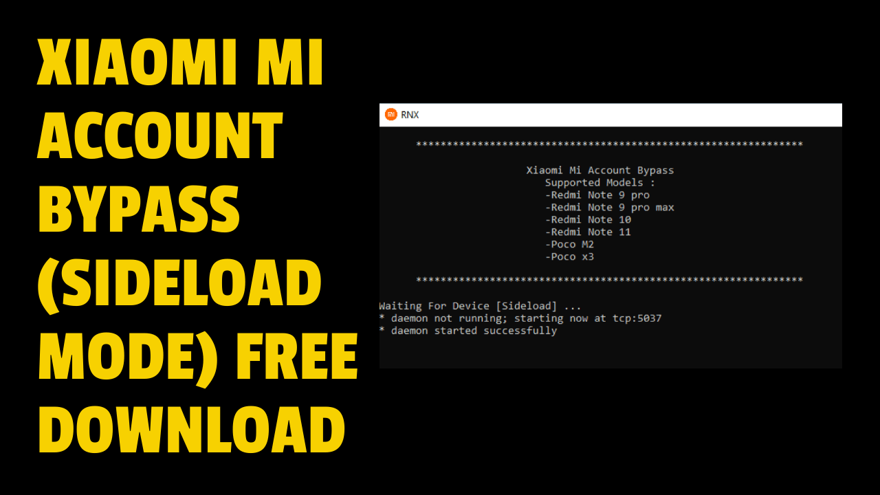 Xiaomi mi account unlock tool (sideload mode) download miui 12 latest free tool