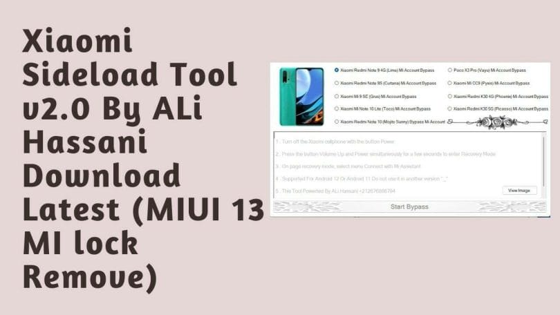 Xiaomi Sideload Tool v2.0 By ALi Hassani Latest MIUI 13 MI lock Remove Download